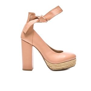 RAYE x For Love & Lemons Harper Heel in Nude Leather